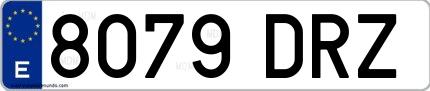 Ejemplo de matrícula española 8079 DRZ