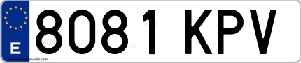 Ejemplo de matrícula de coche ordinaria 8081 KPV