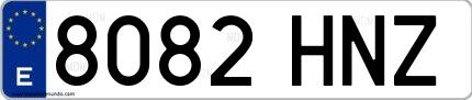 Ejemplo de matrícula española 8082 HNZ