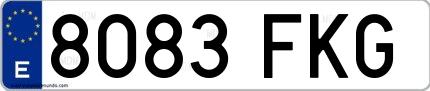 Ejemplo de matrícula española 8083 FKG