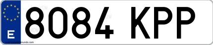 Ejemplo de matrícula española 8084 KPP