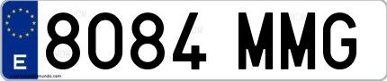 Ejemplo de matrícula española 8084 MMG