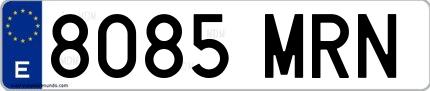 Ejemplo de matrícula española 8085 MRN