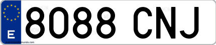 Ejemplo de matrícula de coche ordinaria 8088 CNJ