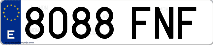 Ejemplo de matrícula de coche ordinaria 8088 FNF