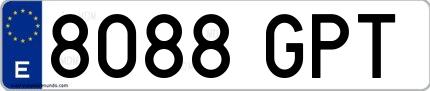 Ejemplo de matrícula española 8088 GPT