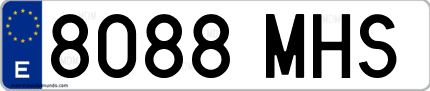 Ejemplo de matrícula de coche ordinaria 8088 MHS