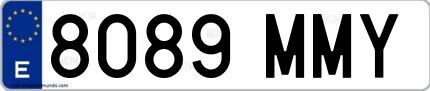 Ejemplo de matrícula española 8089 MMY