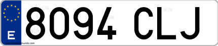 Ejemplo de matrícula de coche ordinaria 8094 CLJ