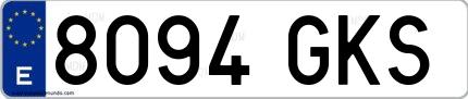 Ejemplo de matrícula española 8094 GKS