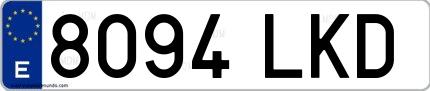 Ejemplo de matrícula española 8094 LKD