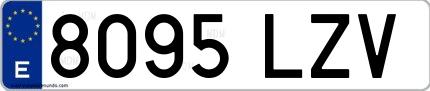 Ejemplo de matrícula española 8095 LZV