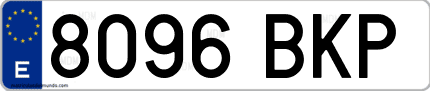 Ejemplo de matrícula de coche ordinaria 8096 BKP