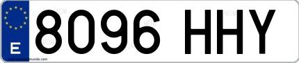 Ejemplo de matrícula española 8096 HHY
