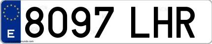 Ejemplo de matrícula española 8097 LHR