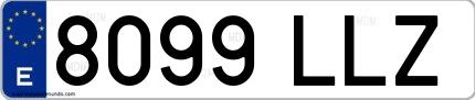 Ejemplo de matrícula española 8099 LLZ