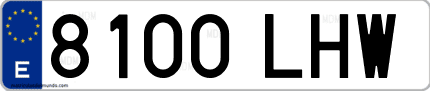 Ejemplo de matrícula de coche ordinaria 8100 LHW