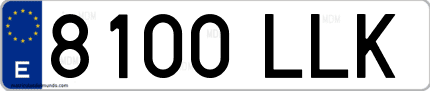 Ejemplo de matrícula de coche ordinaria 8100 LLK