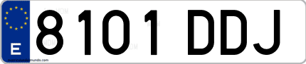 Ejemplo de matrícula de coche ordinaria 8101 DDJ