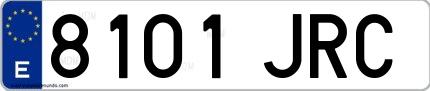 Ejemplo de matrícula española 8101 JRC