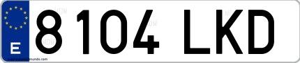 Ejemplo de matrícula española 8104 LKD