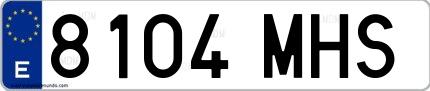Ejemplo de matrícula española 8104 MHS