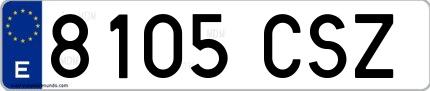 Ejemplo de matrícula española 8105 CSZ