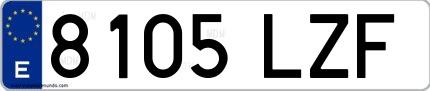Ejemplo de matrícula española 8105 LZF