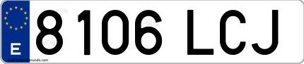 Ejemplo de matrícula española 8106 LCJ