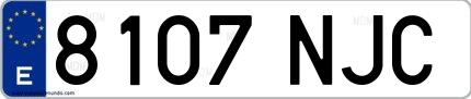Ejemplo de matrícula española 8107 NJC
