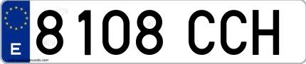 Ejemplo de matrícula española 8108 CCH