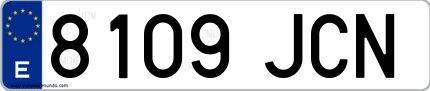 Ejemplo de matrícula española 8109 JCN