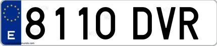 Ejemplo de matrícula española 8110 DVR