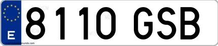 Ejemplo de matrícula española 8110 GSB