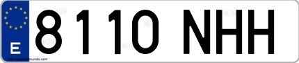 Ejemplo de matrícula española 8110 NHH
