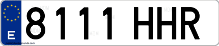 Ejemplo de matrícula de coche ordinaria 8111 HHR