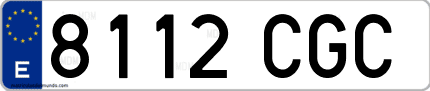 Ejemplo de matrícula de coche ordinaria 8112 CGC