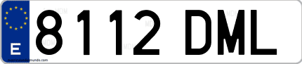 Ejemplo de matrícula de coche ordinaria 8112 DML