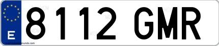 Ejemplo de matrícula española 8112 GMR