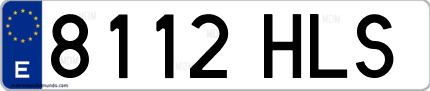 Ejemplo de matrícula de coche ordinaria 8112 HLS
