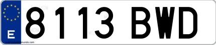 Ejemplo de matrícula española 8113 BWD