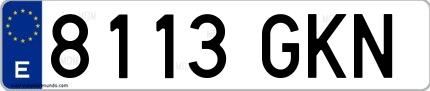 Ejemplo de matrícula española 8113 GKN