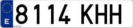 Ejemplo de matrícula española 8114 KHH