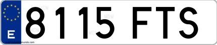 Ejemplo de matrícula española 8115 FTS
