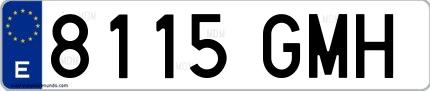 Ejemplo de matrícula española 8115 GMH