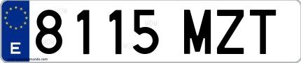 Ejemplo de matrícula española 8115 MZT