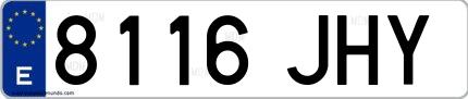 Ejemplo de matrícula española 8116 JHY