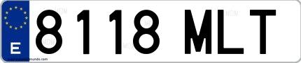 Ejemplo de matrícula española 8118 MLT