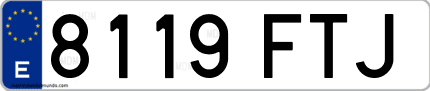 Ejemplo de matrícula de coche ordinaria 8119 FTJ