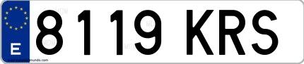 Ejemplo de matrícula española 8119 KRS